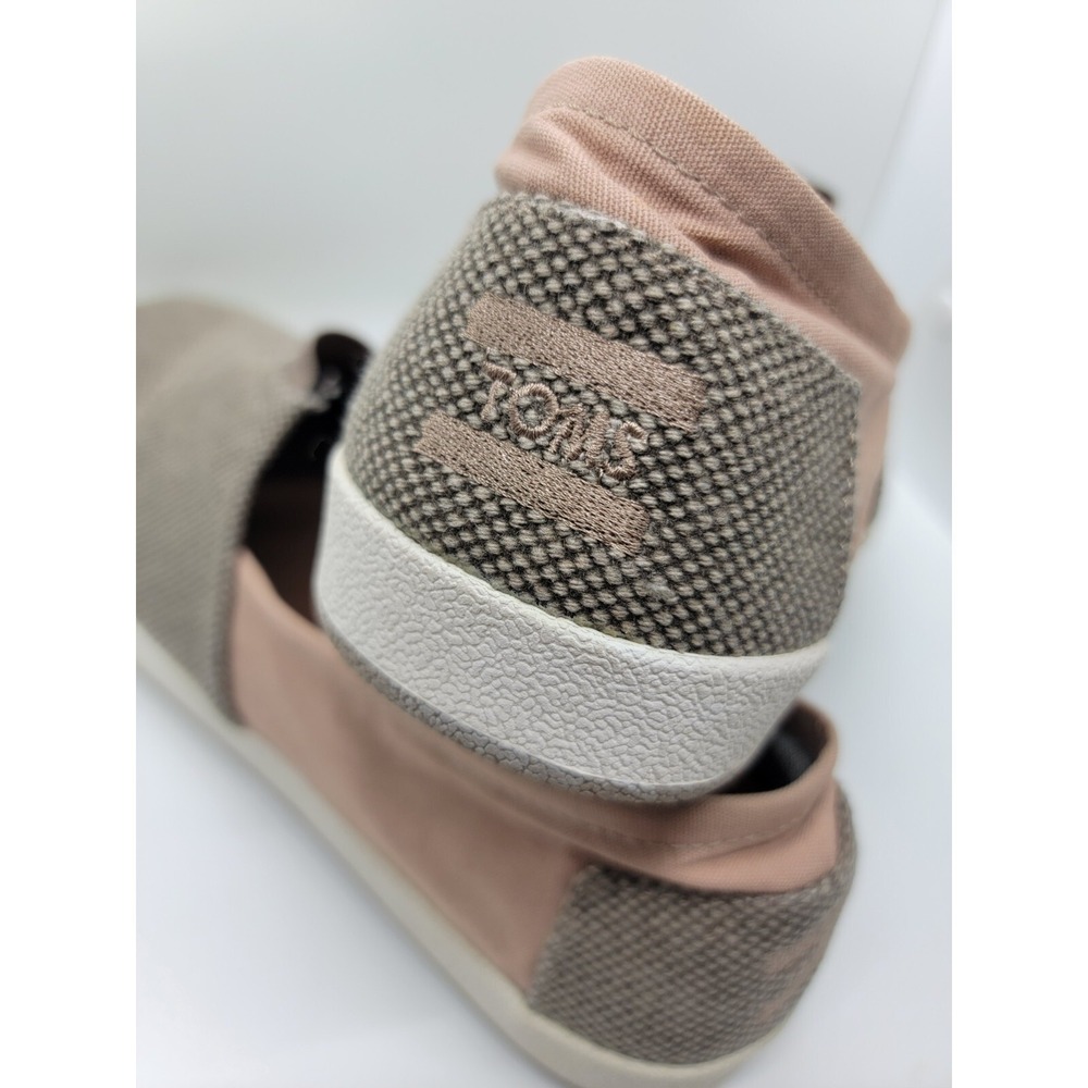 Casual Comfy Toms Men 12 Canvas Loafers Tan Olive Bubble Stitch Great Condition - Picture 9 of 15